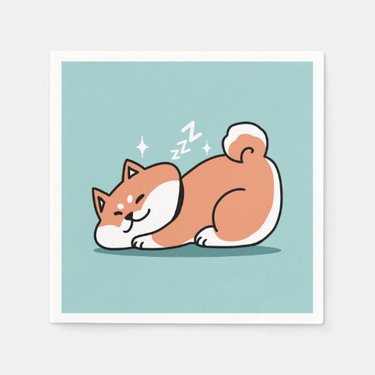 Serviette En Papier Shiba Inu Art : Juste un Shiba Lying Low (Devant)