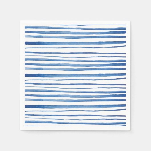 Serviette En Papier Shibori indigo bleu rayures motif (Devant)