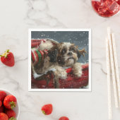 Serviette En Papier Shih Tzu Chien Festif de Noël (En situation)