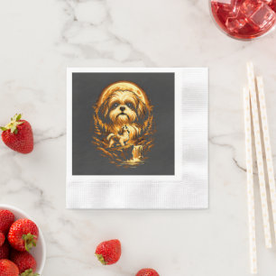 Serviette En Papier Shih Tzu hurlant à la Lune Chien drôle