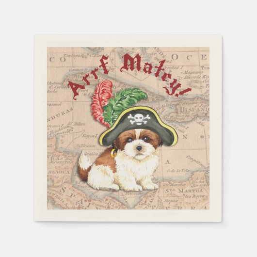 Serviette En Papier Shih Tzu Pirate (Devant)