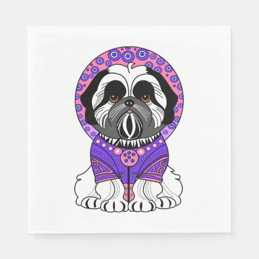 Serviette En Papier Shih Tzu Princesse (Devant)
