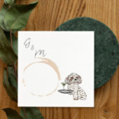 Serviette En Papier Shih Tzu tenant un cocktail de martini