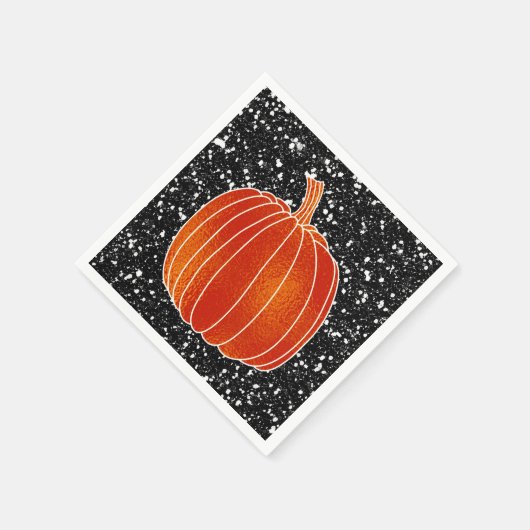 Serviette En Papier Shiny Orange Automne Citrouille Black Parties scin (Coin)