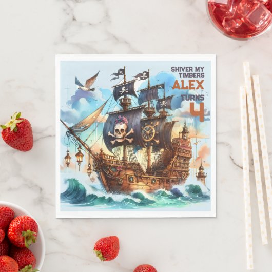 Serviette En Papier Shiver My Timbers Pirate Thème (En situation)