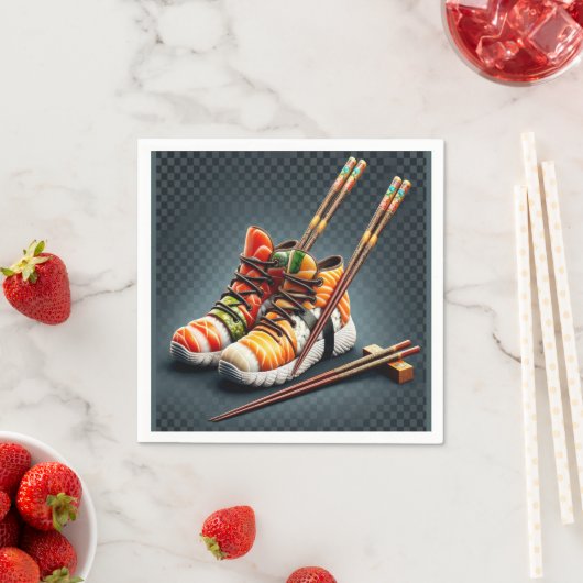 Serviette En Papier Shoeshi ME - Unique Basket Sushi (En situation)