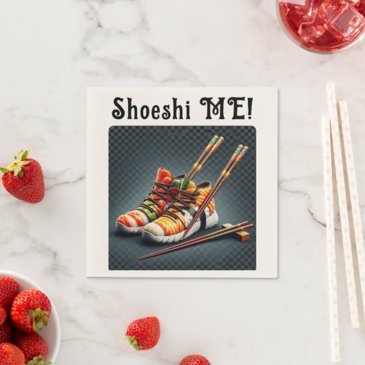 Serviette En Papier Shoeshi ME - Unique Basket Sushi (En situation)