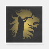 Serviette En Papier Shofar dans le Lion de Juda en Or (Devant)