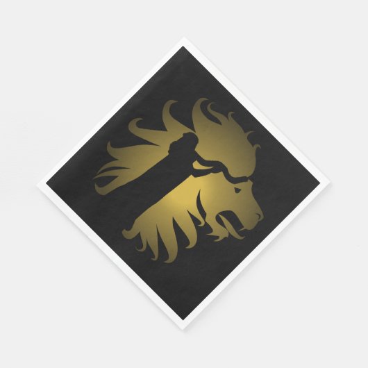 Serviette En Papier Shofar dans le Lion de Juda en Or (Coin)