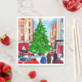 Serviette En Papier Shopping de Noël (En situation)