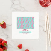 Serviette En Papier SHRIMPLEMENT Turquoise Motif rose, Baby shower Aqi (En situation)