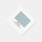 Serviette En Papier SHRIMPLEMENT Turquoise Motif rose, Baby shower Aqi (Coin)
