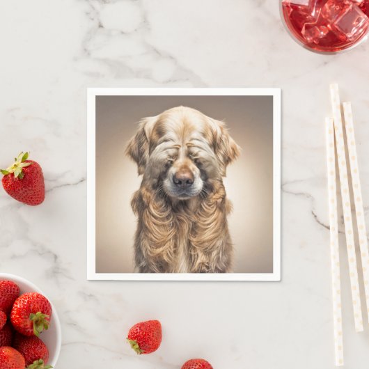 Serviette En Papier Shy Golden Retriever (En situation)