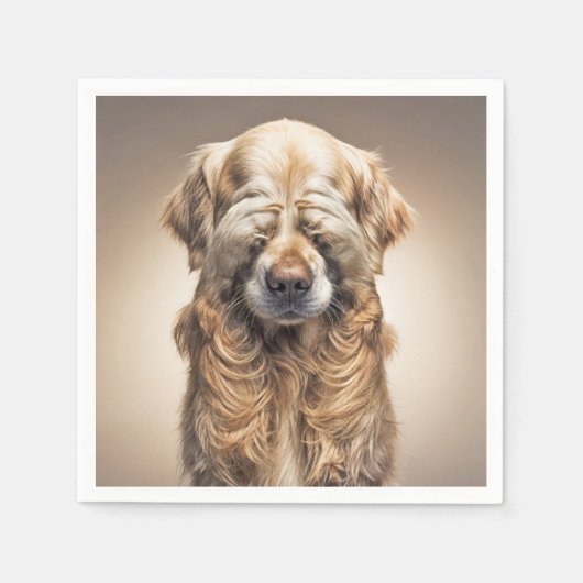 Serviette En Papier Shy Golden Retriever (Devant)