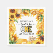 Serviette En Papier Si doux à être un 1er anniversaire fleuri (Devant)