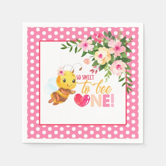 Serviette En Papier Si doux d'être UNE serviette d'anniversaire Bee (Devant)