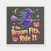 Serviette En Papier Si Le Broom Convient À Ride Il Halloween sorcière (Devant)