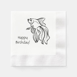 Serviette En Papier Siamese combattre le poisson Anniversaire