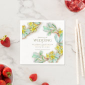 Serviette En Papier Sibbaldia procumbumbens fleur sauvage mariage aqua (En situation)