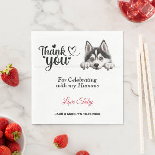 Serviette En Papier Sibérie Husky Chig Mariage Merci