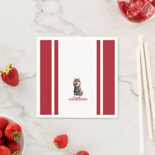 Serviette En Papier Sibérie Husky Holiday (En situation)