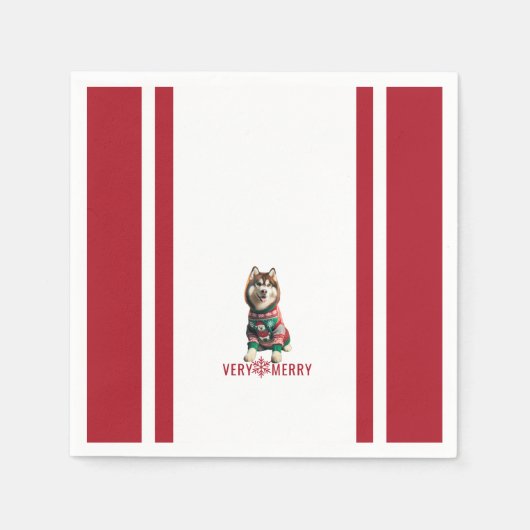 Serviette En Papier Sibérie Husky Holiday (Devant)