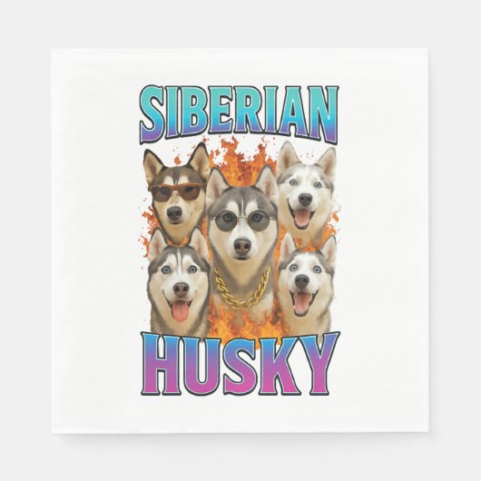 Serviette En Papier Sibérien Husky (Devant)