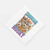 Serviette En Papier Sibérien Husky (Coin)