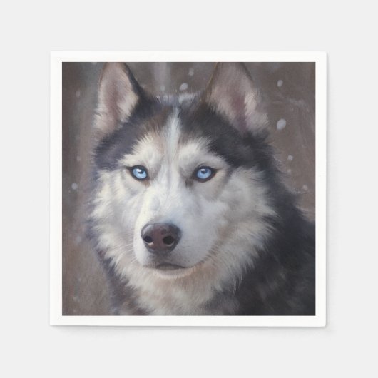 Serviette En Papier Sibérien Husky (Devant)