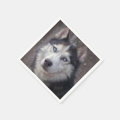 Serviette En Papier Sibérien Husky (Coin)