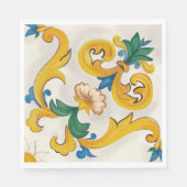 Serviette En Papier Sicilienne Majolica Carrelage coloré Motif Napkin (Devant)