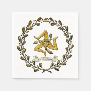 Serviette En Papier Sicilienne Trinacria Olive Wreath Personnaliser