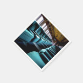 Serviette En Papier Sièges turquoise élégants (Coin)