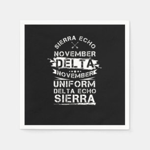 Serviette En Papier Sierra Echo Novembre Delta Novembre Uniforme Delta
