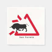Serviette En Papier Signal d'avertissement pour San Fermin bull run /  (Devant)