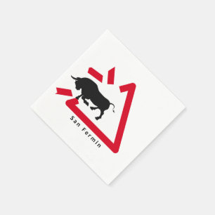 Serviette En Papier Signal d'avertissement pour San Fermin bull run / 