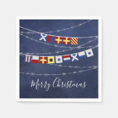 Serviette En Papier Signal de Noël personnalisé #Nautical Joyeux Nauti (Devant)