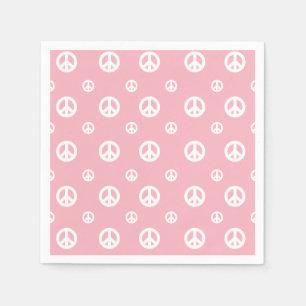 Serviette En Papier Signal de paix rose Retro