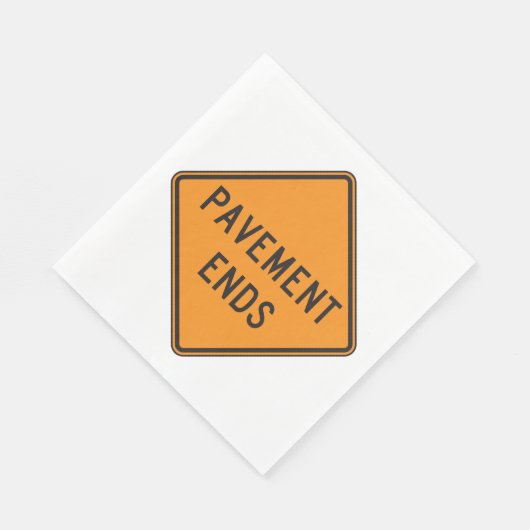 Serviette En Papier Signal routier de fin de chaussée Avertissement de (Coin)