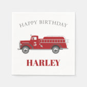 Serviette En Papier Signaler l'alarme incendie camion fête d'anniversa (Devant)