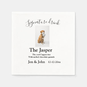 Serviette En Papier Signature boisson ajouter l'animal photo nom date