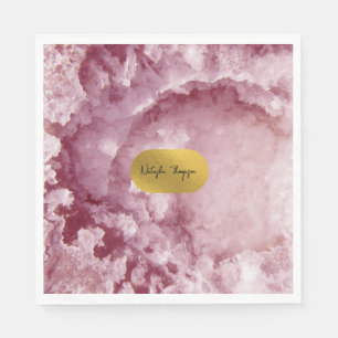 Serviette En Papier Signature de cristaux de mer rose Gold Foil