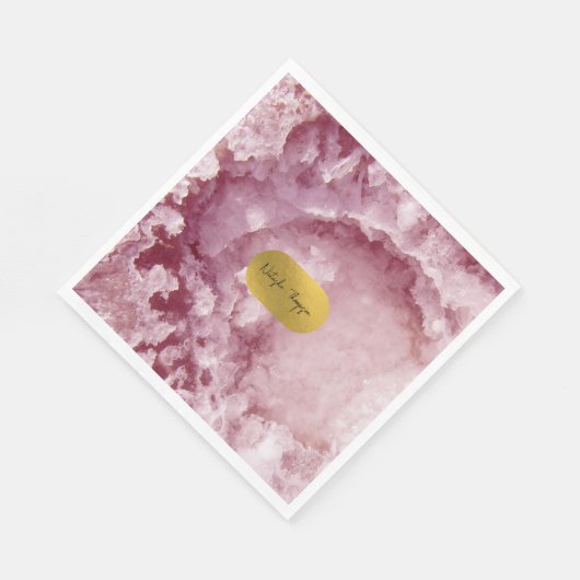 Serviette En Papier Signature de cristaux de mer rose Gold Foil (Coin)