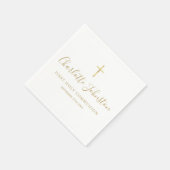 Serviette En Papier Signature dorée Script Première communion sainte (Coin)