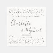 Serviette En Papier Signature du 25e anniversaire Coeurs d'argent Conf (Devant)