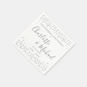 Serviette En Papier Signature du 25e anniversaire Coeurs d'argent Conf (Coin)