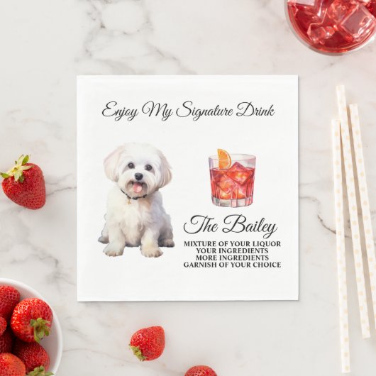 Serviette En Papier Signature Mariage maltais Boire (En situation)