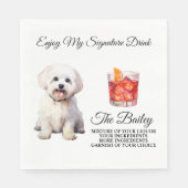 Serviette En Papier Signature Mariage maltais Boire (Devant)