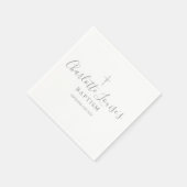 Serviette En Papier Signature moderne Argent Baptême Christening (Coin)