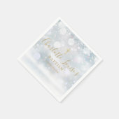 Serviette En Papier Signature or Script Hiver Baptême Christening (Coin)
